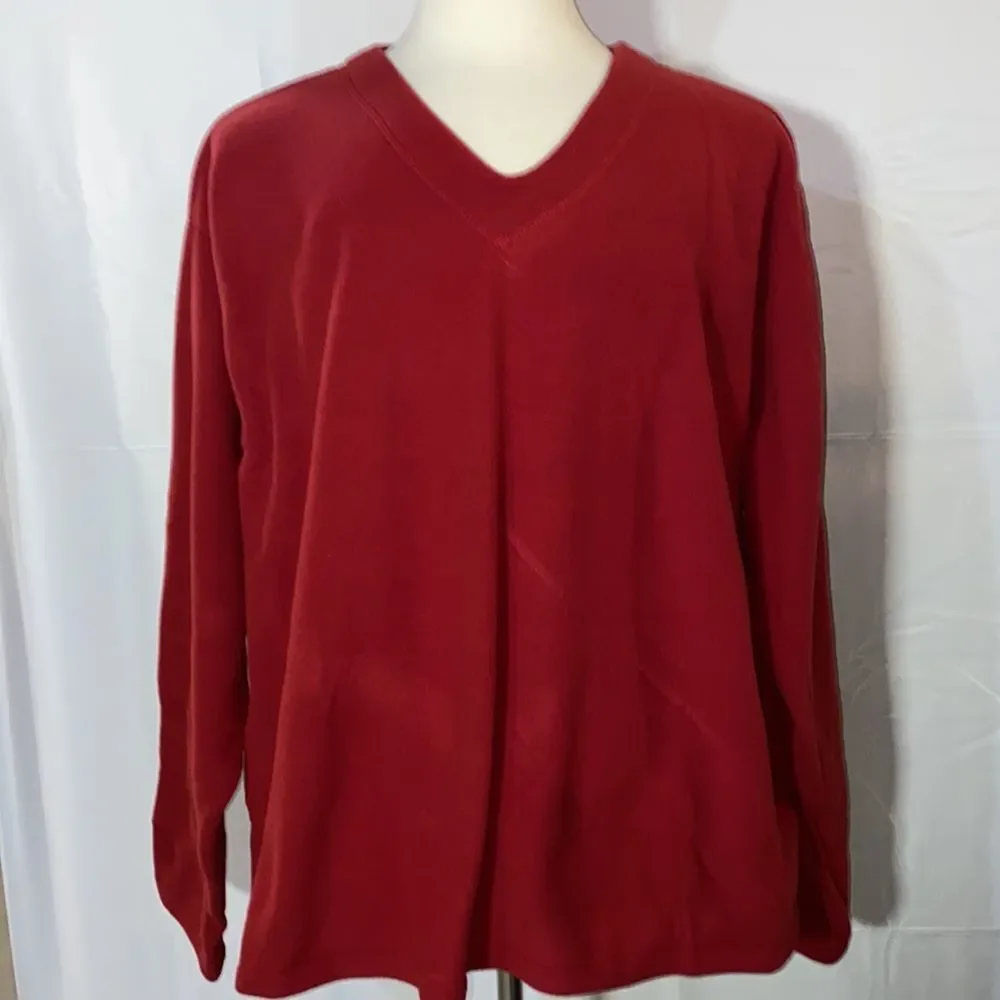 Vintage 80’s J. Crew Fleece V-Neck Pullover Size XL Made In USA